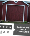 Sliding Barn Door Latch Lock Hardware Kit With Beefy Heavy Duty Track Connector And Fixing Bracket Set, barn door view