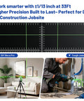Self Leveling 360 Green Laser Level Kit With 50 Inch Tripod in use for construction and picture hanging, showing laser precision.