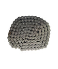 LKSM 420 motorcycle chain, 132-link standard roller chain, silver metal.