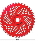 9-inch 36 teeth carbide tipped blade from Brush Cutter Blade Set With 9 Inch 36 Teeth Carbide Tipped Blade And 10 Inch 3 Teeth Carbon Steel Blade Universal Adapter Kit Compatible With Trimmer And Weed Eater For Heavy Duty Yard Work