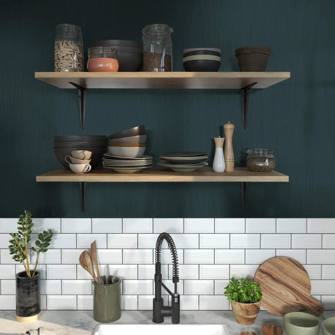 Stainless Steel Look Peel And Stick Contact Paper Dark Green Waterproof Metallic Wallpaper for Kitchen Backsplash and Countertops