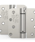Heavy Duty 4 Inch Self Closing Door Hinges 2 Pack Featuring Adjustable Spring Tension And A Sleek Satin Nickel Finish shown in detail