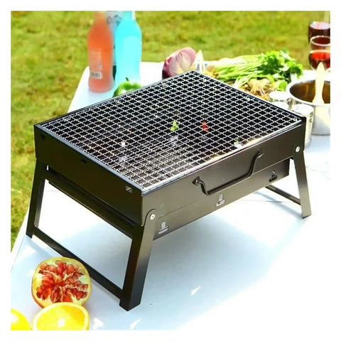 Portable Stainless Steel BBQ Grill With Compact Tool Kit For Camping Picnics And Beach Outings Lightweight Outdoor Cooking Setup