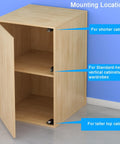 Wooden cabinet with push to open cabinet hardware 8 pack no handle latch system for cabinets doors wardrobes closets black.