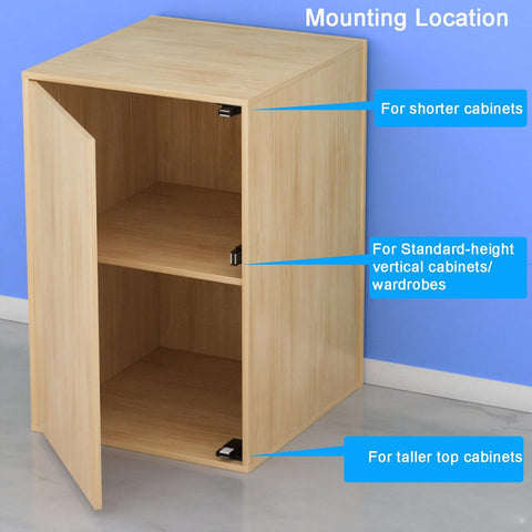 Wooden cabinet with push to open cabinet hardware 8 pack no handle latch system for cabinets doors wardrobes closets black.