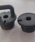 Reliable Replacement Screw In Deck Fitting Kit For Fishing Kayaks Includes Pad Eyes Cleats And Shock Cord Ends To Patch Up Your Rig And Keep Everything Locked Up Tight. Two black fittings for kayak deck repair.