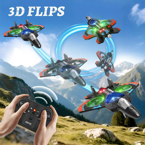 Foam RC Plane Drone With Four Batteries Delivers Up To 80 Minutes Of Flight Time For Kids And Adults 8 To 16 performing 360 flips.