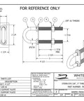 Technical drawing of Heavy-Duty Marine Bow And Stern Eye Set With Nuts Made From 304 Stainless Steel, 3/8 Inch Diameter, 3 Inch Thread.