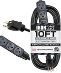 Heavy Hitter 10 Ft Extension Cord With 3 Outlets And 240 Volt 6-15P Plugs, 14 Gauge Copper Wire, Rugged SjtW Jacket.