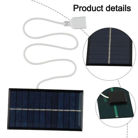 2W 6V Monocrystalline Solar Panel Charger With USB Output For 3.7-5V Batteries Ideal For Outdoor Lighting And Small DC Devices