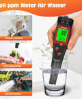 4 In 1 Digital pH Tester For Water And Hydroponics With TDS EC PPM Meter Conductivity And Temperature Readout in use with drinking water