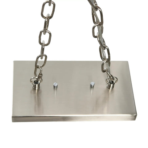 Mounting hardware for Six Light Industrial Linear Chandelier With Seedy Glass Diffusers In Brushed Nickel Finish, hardwired