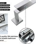 Five Piece Bathroom Hardware Set With 23.6 Inch Towel Bar Towel Rack Modern Stainless Steel Wall Mount Brushed Nickel Finish details