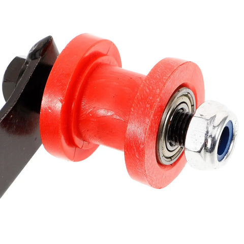 Top Tier ATV Motorcycle Chain Adjuster Kit With Wear Resistant Steel Roller For Smooth Rides And Easy Install On 110 To 250cc Dirt Bikes And Quads, red steel roller
