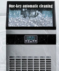 Top Shelf Countertop Nugget Ice Maker Machine With No Sweat Self Cleaning Feature And Whisper Quiet Low Noise Operation Featuring Bright Led Display For Fresh Crisp Drinks Daily, showing automatic cleaning function.