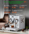 All In One Hot And Cold Milk Frother Steamer With 2850W Power 15 Bar Pressure And 58mm Group Head for coffee extraction setup.