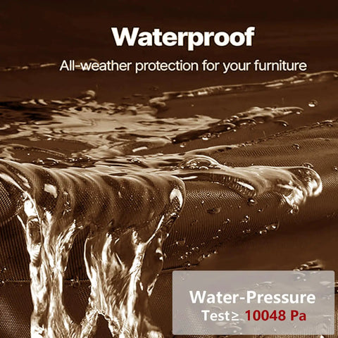 Waterproof test for 3 Seater Outdoor Swing Cover For Porch Swing And Hammock Chair, PVC-coated, all-weather protection.
