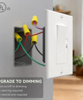 Six Pack Led Dimmer Light Switch Single Pole Or Three Way With Adjustable Min Brightness installation with wires