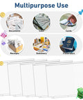 36 Pack Letter Size Binder Pockets With Zipper Pouch Waterproof PVC for organizing documents, cash, cards, receipts, stationery, travel docs