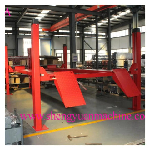 Rock Solid 4 Post Car Lift With Heavy Steel Wire Rope Auto Jack Lifter engineered for your ultimate shop setup in a garage.