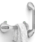 17 Inch Suction Grab Bar Set With Indicators No Drill Easy Install Two Pack For Shower Bathtub And Toilet Balance Boost Steady Handle Dual Tone Silver And Black