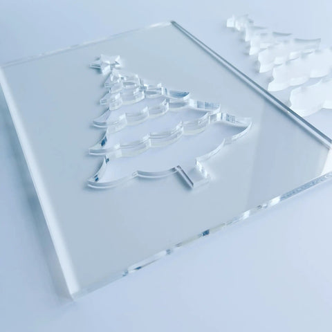 Must Have Festive Router Templates For Christmas Crafts, 12 Clear Acrylic Holiday Designs Like Tree, 8 Inch Tall