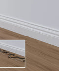Wall Mounted TV Cable Concealer With Hinged One Piece Cover For A Mess Free Clean Wires Behind Your TV Look on floor