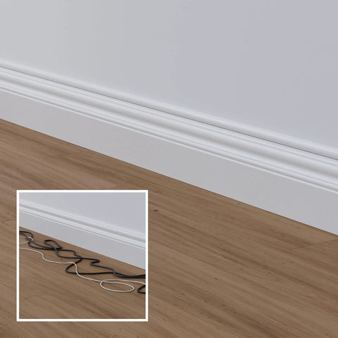 Half Round Cord Hider Cable Cover for TV Wires and Wall Mount Cables, Patented One Piece Raceway, adhesive concealer on wall