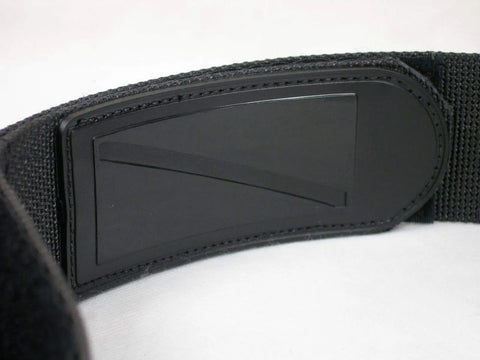 Close-up of Quick Release Scuba Tank Strap with stainless steel buckle, showing durable black nylon design and anti-slip feature.