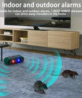 Solar Indoor Outdoor Motion Sensor Alarm With 129dB Siren Ultrasonic Security Alarm Four Modes Red And Blue Strobe Light Weatherproof Yard Garden Farm Guard No Fuss Setup 2 Pack indoor mouse repeller