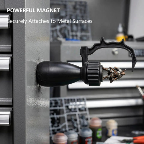 Precision Miniature Painting Handle With Stabilizer Bar And Magnetic Base for No Slip Gripping 360 Degree Rotating Model Holder