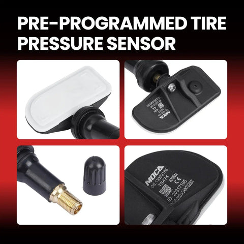 4 Pack Tpms Tire Pressure Monitor Sensors For 2014 2015 Hyundai Tucson 2.0L showing pre-programmed tire sensors with black casing.
