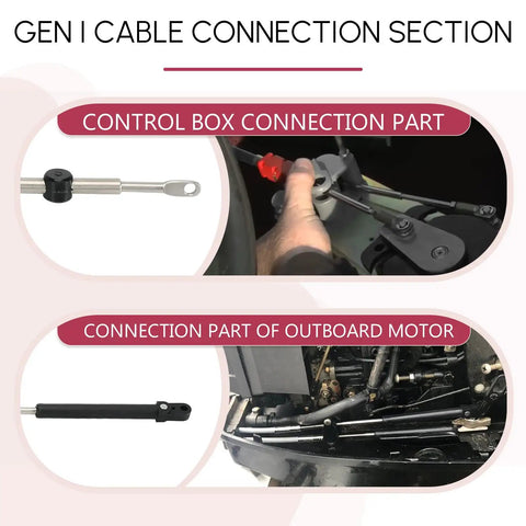 Ten Foot Boat Throttle And Shift Cables Replacement Set for Mercury MerCruiser Force Outboard Engines 1993 On US Marine close-up