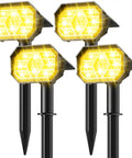 Solar Pathway Lights 2 Pack 38.5 Inch Shepherd Hook Lanterns Waterproof Outdoor Lamps For Garden Path Yard Black Post Lights With Hanging Lantern