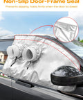Portable Car Window Air Conditioner Kit With Magnetic Seal And Rainproof Drawstring No Fuss Tool Free Install Fits Most Sedans SUVs And MPVs Like CRV SRV Blocks Hot Air And Keeps Your Cabin Cool On The Go installed on a car