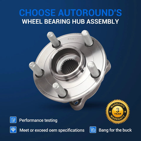 Front Wheel Hub And Bearing Assembly For Subaru Forester 2014 To 2018, Crosstrek 2016 To 2021, Impreza 2014 To 2019, XV Crosstrek 5 Lug With ABS