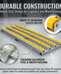 Heavy Duty Gravity Roller Conveyor with durable PE engineering plastic rollers for efficient freight handling.