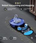 2 In 1 Robot Vacuum And Mop With WiFi And App Control, ultra slim quiet cleaner, 2300Pa suction, on hard floor with debris
