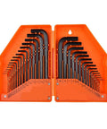 Get This Awesome SamLng 30 Pcs Hex Key Allen Wrench Set With Sae Metric Sizes From.028 To 3/8 Inch And.7 To 10 Mm Plus Long Arm Steel Hand Tools For Epic Repair Jobs And Super Smooth Maintenance Using Professional Gear That Slays The Competition. Orange case with 30 black hex keys, SAE and metric sizes