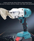Fafeicy Cordless Electric Metal Shears With Brushless Motor Delivers 400Nm Torque And 360 Rotating Head For Makita 18V Battery with stainless steel blade.