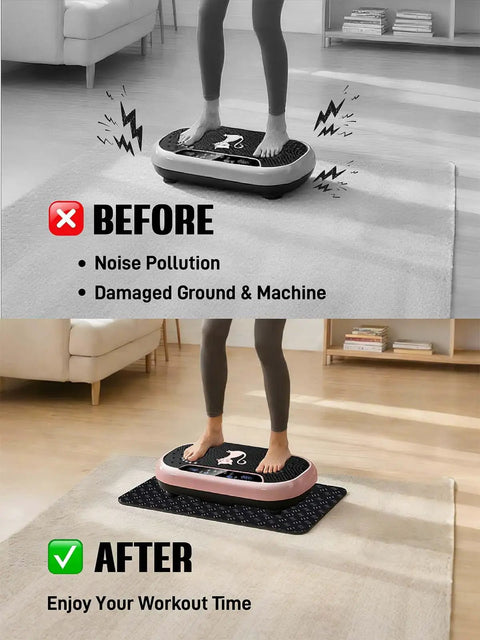 Double Sided Non Slip Mat For Vibration Plate Machine With Anti Vibration Pad And Exercise Mat For Most Vibration Platform Machines Reducing Noise And Protecting Floors And Carpet From Shocks And Slippage During Home Gym Workouts