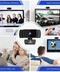 Solid 1080p Autofocus Webcam With Built In Mic For Laptop And Desktop, used in remote meetings, gaming, and family calls.