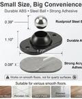 Peel And Stick Caster Wheels For Couches And Coffee Makers 360 Smooth Swivel Silent Rollers In Black Heavy Duty 8 Pack, showing durable ABS base with steel ball and adhesive.