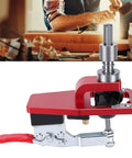 Rock Solid 35Mm Concealed Hinge Drilling Jig With Quick Grip Positioning For Cabinet Installation showing red and silver heavy duty aluminum construction.