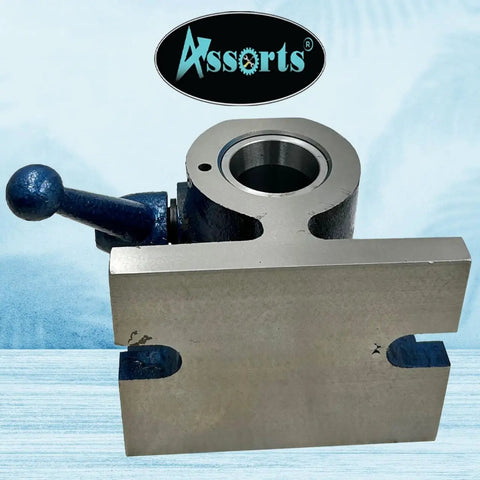 Heavy Duty 5C Collet Holding Fixture With Quick Release Lever Design For Horizontal Or Vertical Machining Setup And Rock Solid Workpiece Clamping Grip Around The Shop Floor, close-up view.