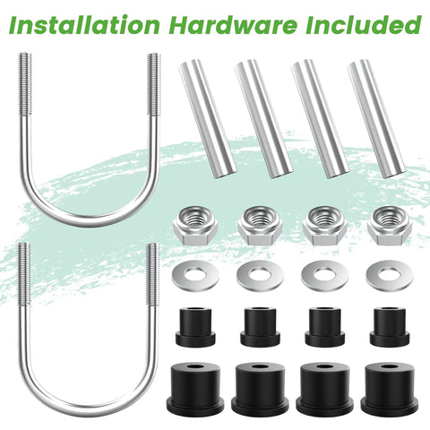Heavy Duty Tapered Rear Leaf Springs Kit 2 Leaf for EZGO RXV 2008 2013 With Bushings U Bolts Nuts Sleeves OEM 603498 604494 components