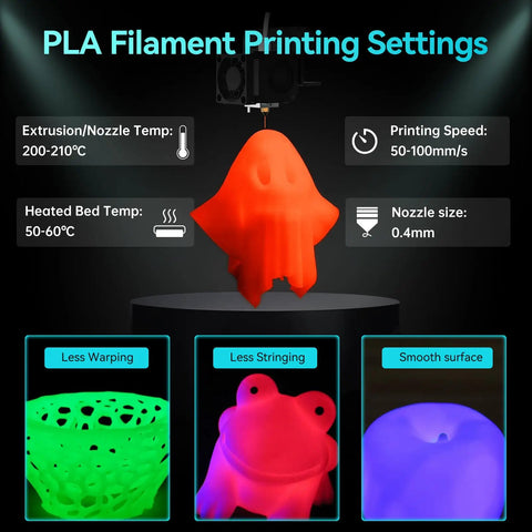 Glow In The Dark PLA Filament 4Kg Bundle For 3D Printing With Phosphorescent Plastic Wire Offering Blue Green Red Yellow Dope Hues That Just Straight Up Glows Under Ultraviolet Light For Knockout Night Projects