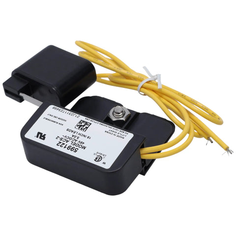 HVAC Condensate Overflow Safety Switch Pan Mount With 18 Inch Leads, 48 VAC DC, 5 Amp, Mounts To Condensate Pan To Stop Overflow When Drain Fails, Reliable Drain Safety Sensor For AC Systems, black with yellow leads