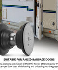 Magnetic RV Door Catch and Holder Kit for Raised Baggage Doors, Black Finish, Easy Install on camper for hands-free access