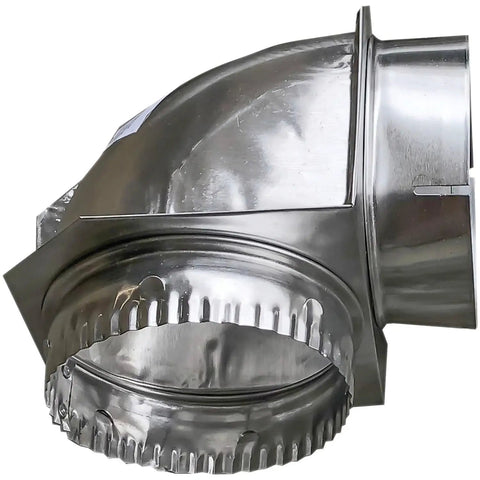 Semi Rigid Dryer Vent Kit With Close Elbow 4 Inch Aluminum Duct 8 Ft Long Silver For Easy 90 Degree Turn in silver